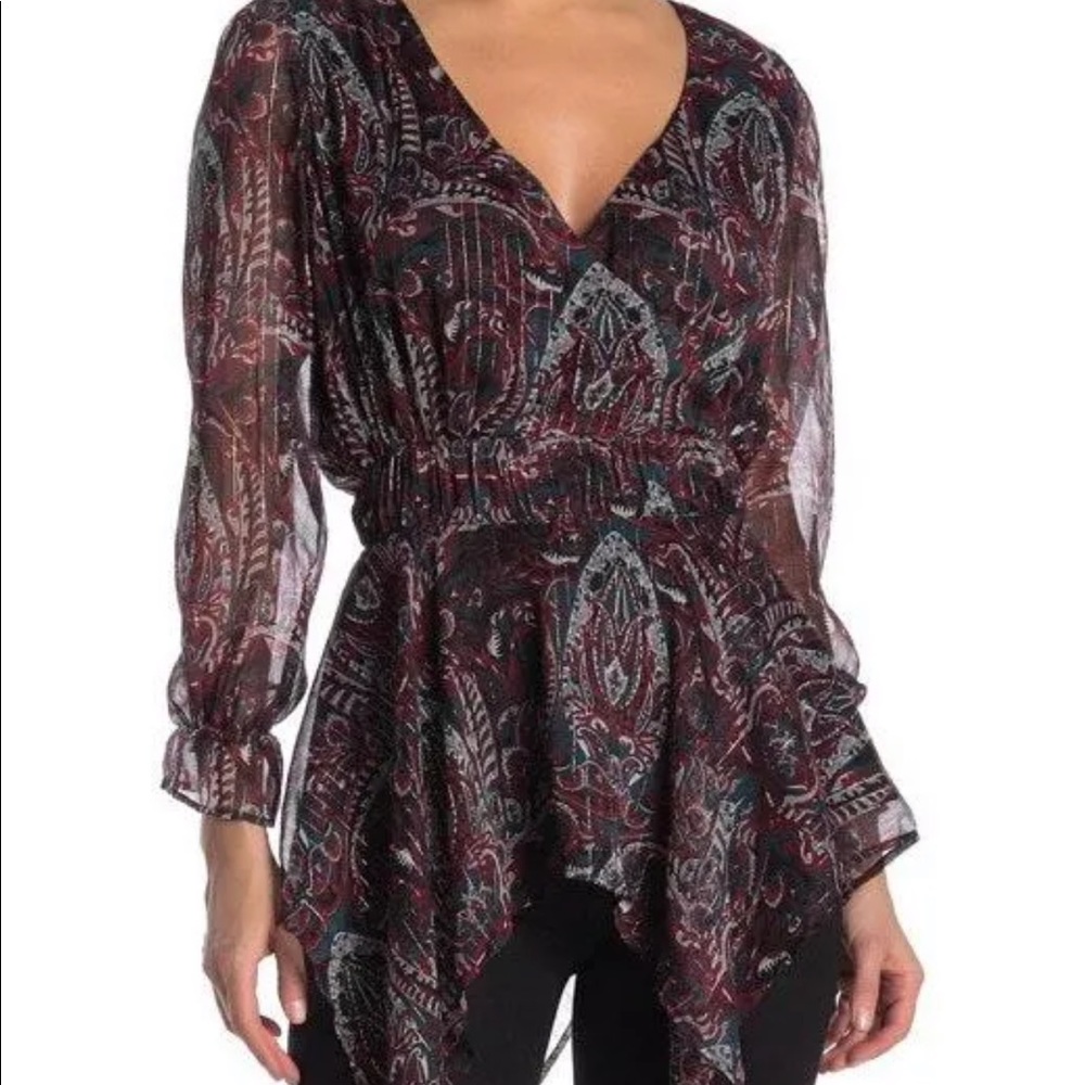 NWT Walter Baker bronze paisley warron printed top S